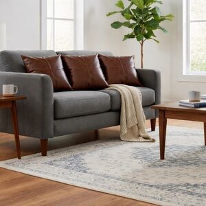 Brown faux Leather Throw Pillow 18” X 18” (3 pieces)